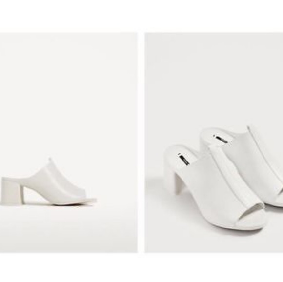 zara white block heel